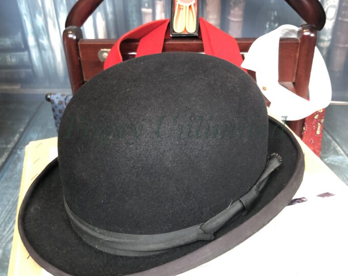 Vintage Herbert Johnson Bowler Hat Size 757cm With Box Etsy