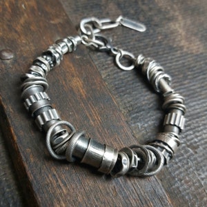 Handmade oxidized silver bracelet - unisex