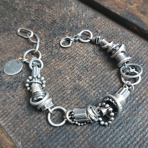 Handmade oxidized silver bracelet - unisex