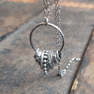 Oxidized sterling silver necklace - pendand