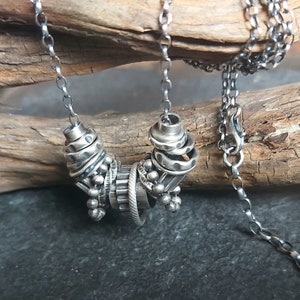 Handmade oxidized sterling silver necklace