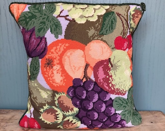 Vintage Embriodery Fruit Cushion