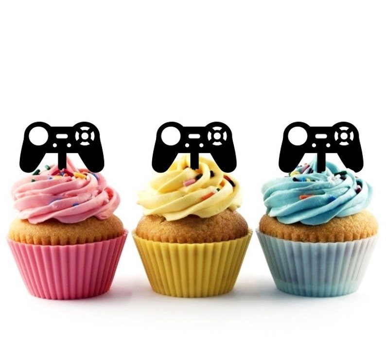 Gamepad Video Game Controller Joystick Cupcake 10 Toppers | Etsy