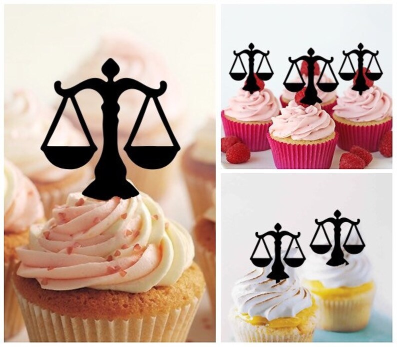 Libra Scale Balance Justice Zodiac Cupcake 10 Toppers Laser Etsy