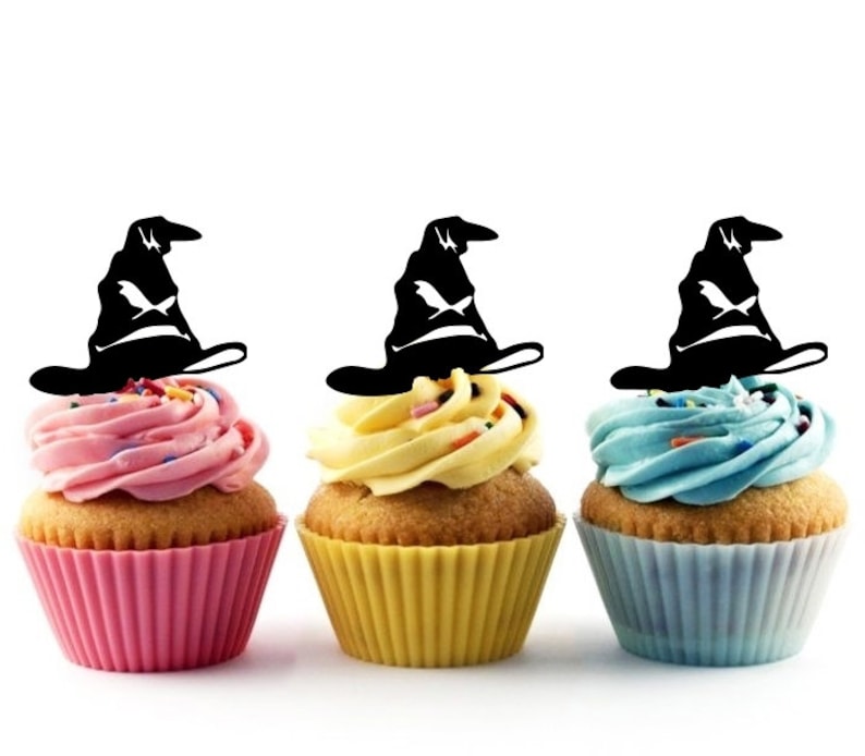 Sorting Hat Cupcake 10 Toppers Laser Cut Acrylic for Wedding Etsy