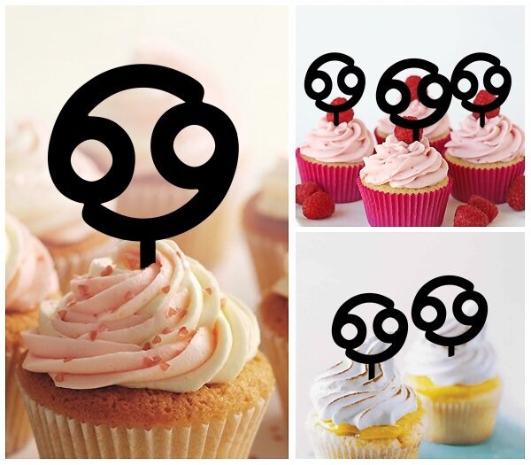 Cancer Zodiac Astrology Sign Horoscope Cupcake 10 Toppers Etsy