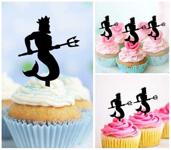 Neptune Greek God Poseidon Cupcake Toppers Laser Cut Acrylic Etsy