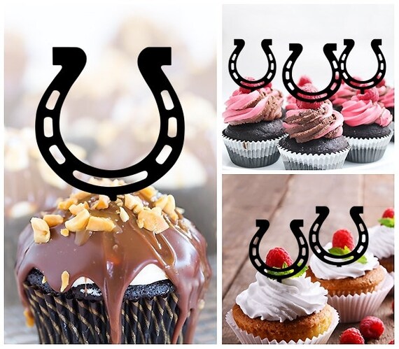 Lucky Horseshoe Cupcake 10 Toppers Laser Cut Acrylic For Etsy