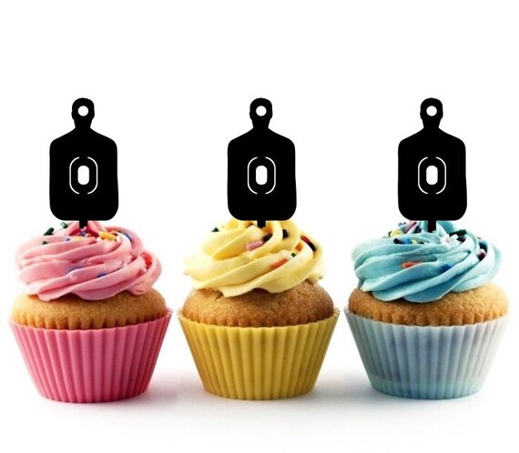 Shooting Target Cupcake Toppers Laser Cut Acrylic For Wedding Etsy