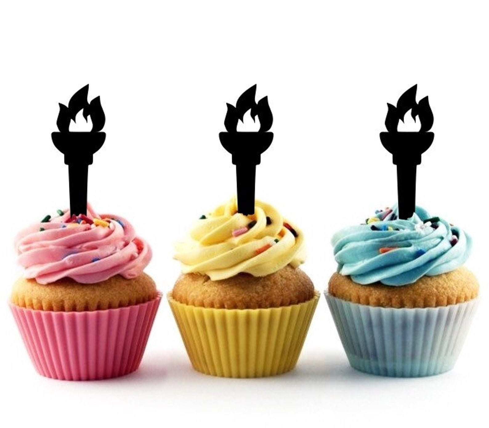 Game Fire Flame Cupcake Toppers Laser Cut Acrylic for Wedding Etsy