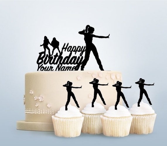 Happy Birthday Hip Hop Female Dance Acrylic Toppers For Party Etsy