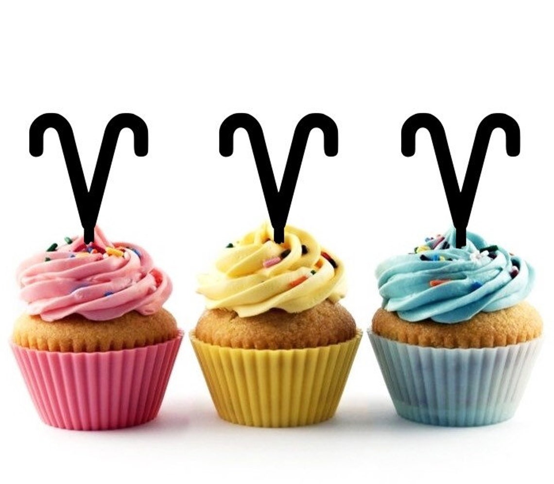Aries Zodiac Astrology Sign Horoscope Cupcake 10 Toppers Laser Etsy