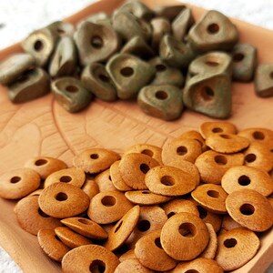 Mykonos Matte Cornflakes Earthy Ceramic Spacers Big Hole Greek Beads