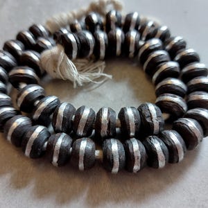 Inlaid Ebony Beads 11mm African Wooden Ebony Beads With Inlay