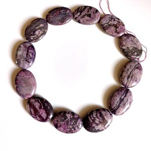 Large Oval Purple Grey Beads Large Flat Beads Large Purple Jasper