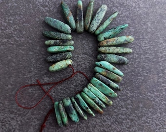 Green Turquoise Sticks Small Turquoise Pendants Turquesa Verde Turquoise For Tribal Jewelry DIY Green Turquoise Spike Grüner Türkis Anhänger