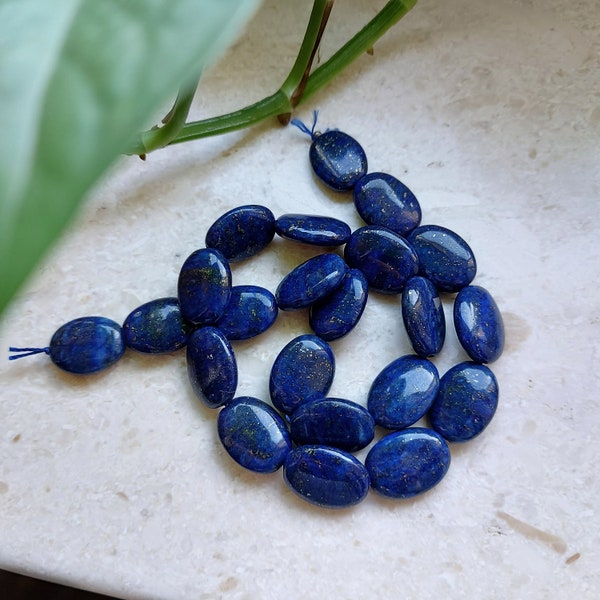 Lapis Lazuli Beads For Jewellery Making Natural Lapis Flat Oval Navy Blue Beads Schmuckbedarf Lapislazuli Schmuck Schmuckherstellung Lapis