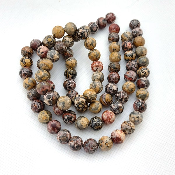 Leopard Skin Jasper 10mm Beads For Jewelry Making DIY Necklace Natural Jaguar Stone Naturstein Jaspis Schmuckbedarf DIY Schmuckherstellung