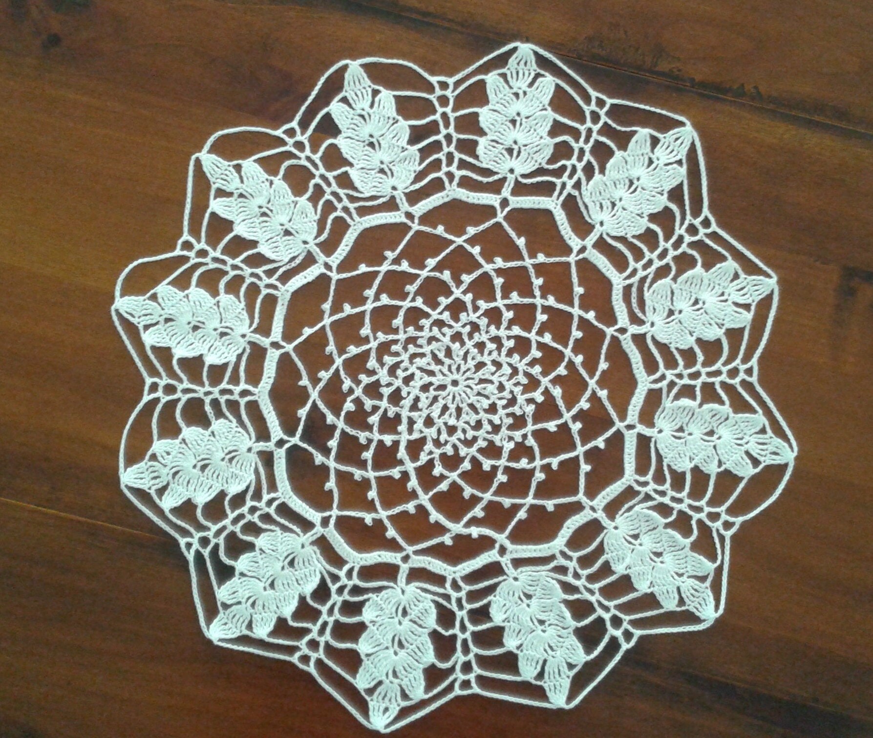 Napperon Blanc en Dentelle de Crochet 40 cm Parfait Pour Dreamcatcher