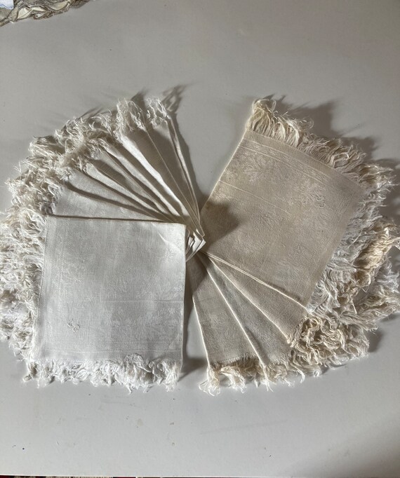 Antique Fine Small Damask Linen Napkins Serviettes. 13 in Etsy