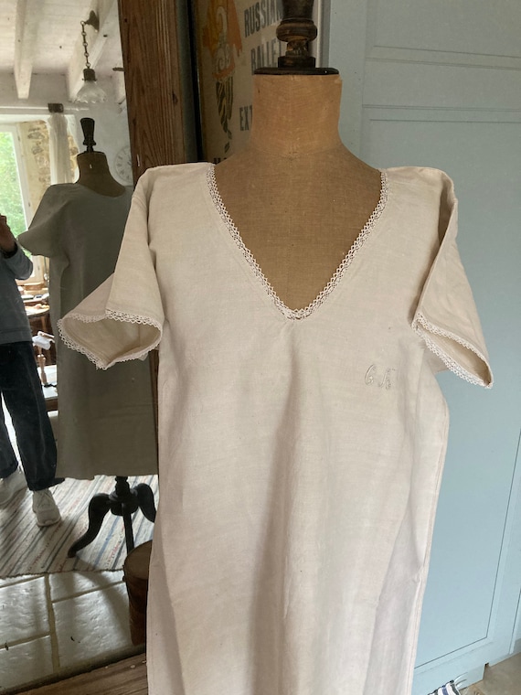 Reduced! Antique French linen shift, nightie, sun 