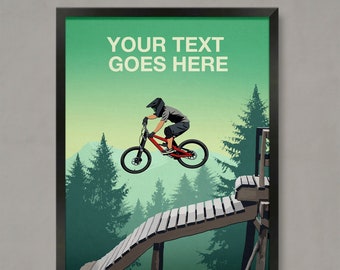 Personalized Mountain Bike Art Print: Custom MTB Poster