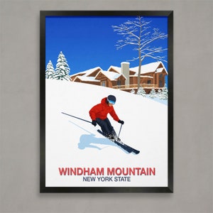 Windham Mountain Ski Resort Poster, Ski Resort Poster, Ski Print , Snowboard Poster,  Ski Gifts, Ski Poster