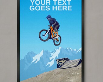 Personalized Mountain Bike Art Print: Custom MTB Poster