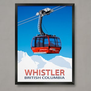 Whistler Ski Resort Poster, Ski Resort Poster, Ski Print , Snowboard Poster,  Ski Gifts, Ski Poster