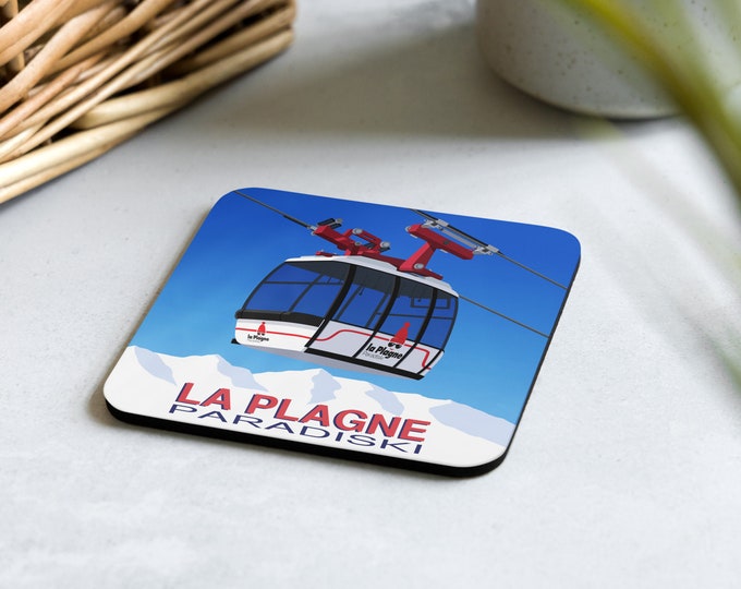 Ski Resort Coasters: Cork-Back Skiing & Snowboarding Gift