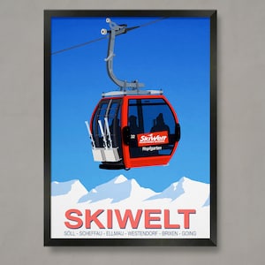 Skiwelt Poster, Ski Resort Poster, Ski Print , Snowboard Poster,  Ski Gifts, Ski Poster
