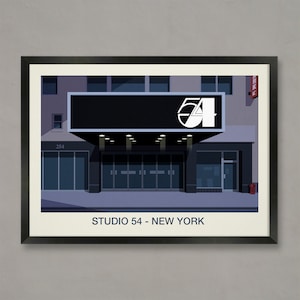 Studio 54 Nightclub Poster, Nightclub prints, Studio 54 Nightclub, Studio 54 Nightclub New York