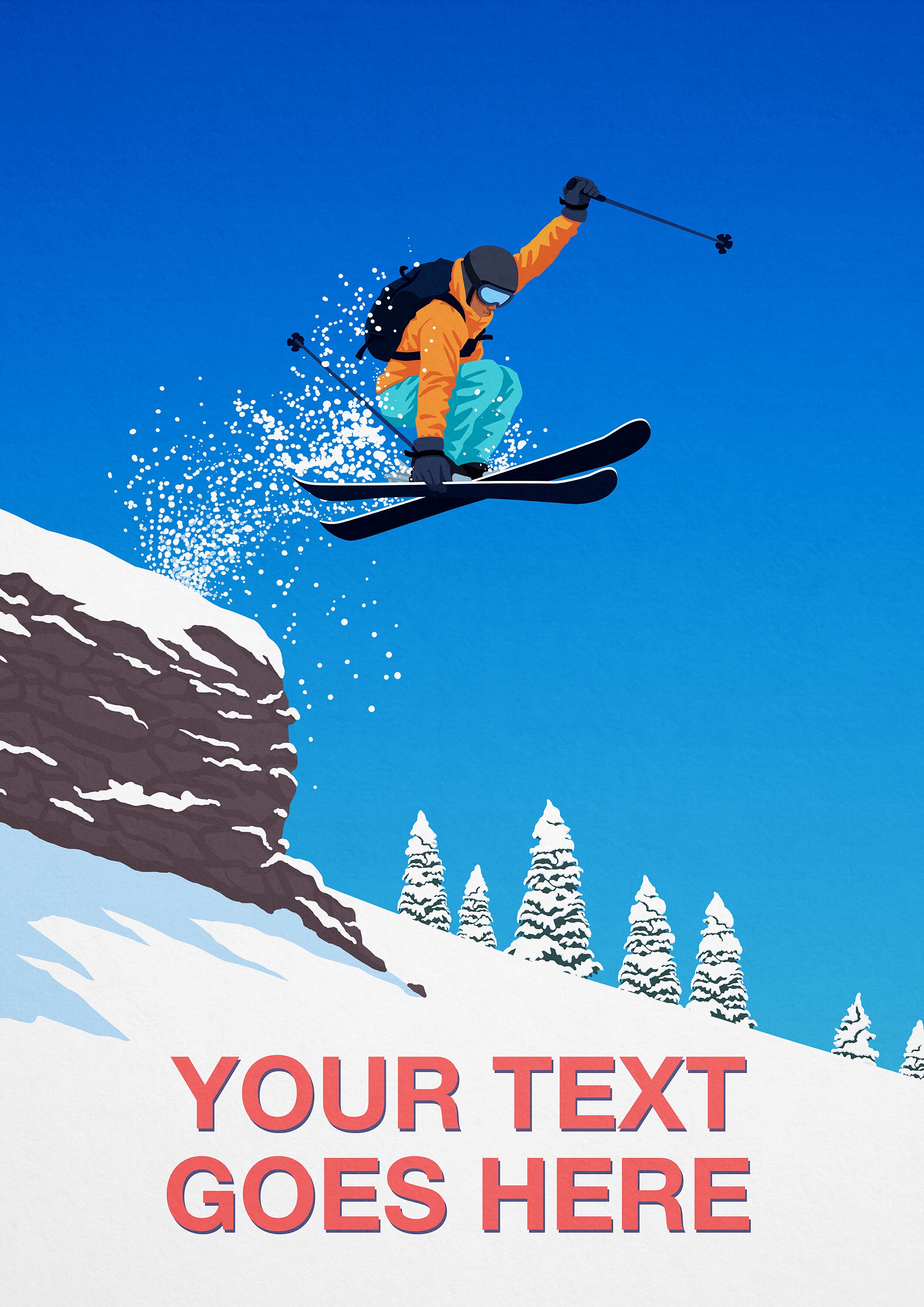 Personalised Ski Giftcustom Ski Artskier Art Etsy Australia