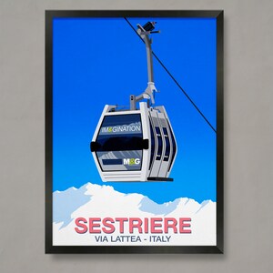 Sestriere Ski Resort Poster: Vintage Style Travel Print