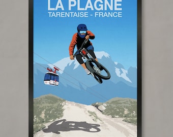La Plagne Mountainbikeweg Kunstdruck: Tarentaise, Frankreich