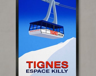 Tignes Ski Poster, Ski Resort Poster, Ski Print, Snowboard Poster, Ski Gifts, Ski Poster