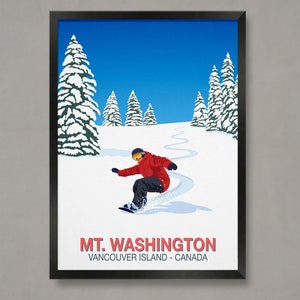 Mount Washington Snowboard Poster, Ski Resort Poster, Ski Print , Snowboard Poster,  Ski Gifts, Ski Poster