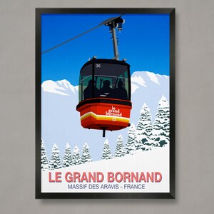 Le Grand Bornand Ski Resort Poster: Vintage Style Ski Print