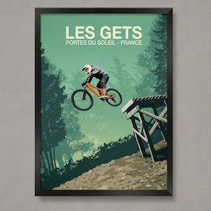 Les Gets mountain bike poster, Mountain Bike Poster, Mountain Bike Print, MTB Poster, MTB prints