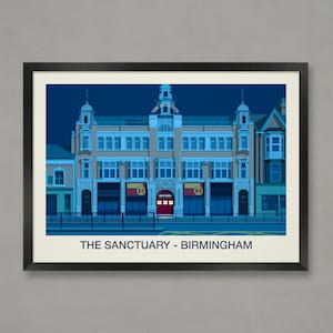 Sanctuary Nightclub Poster: Birmingham Dance Music Venue Art