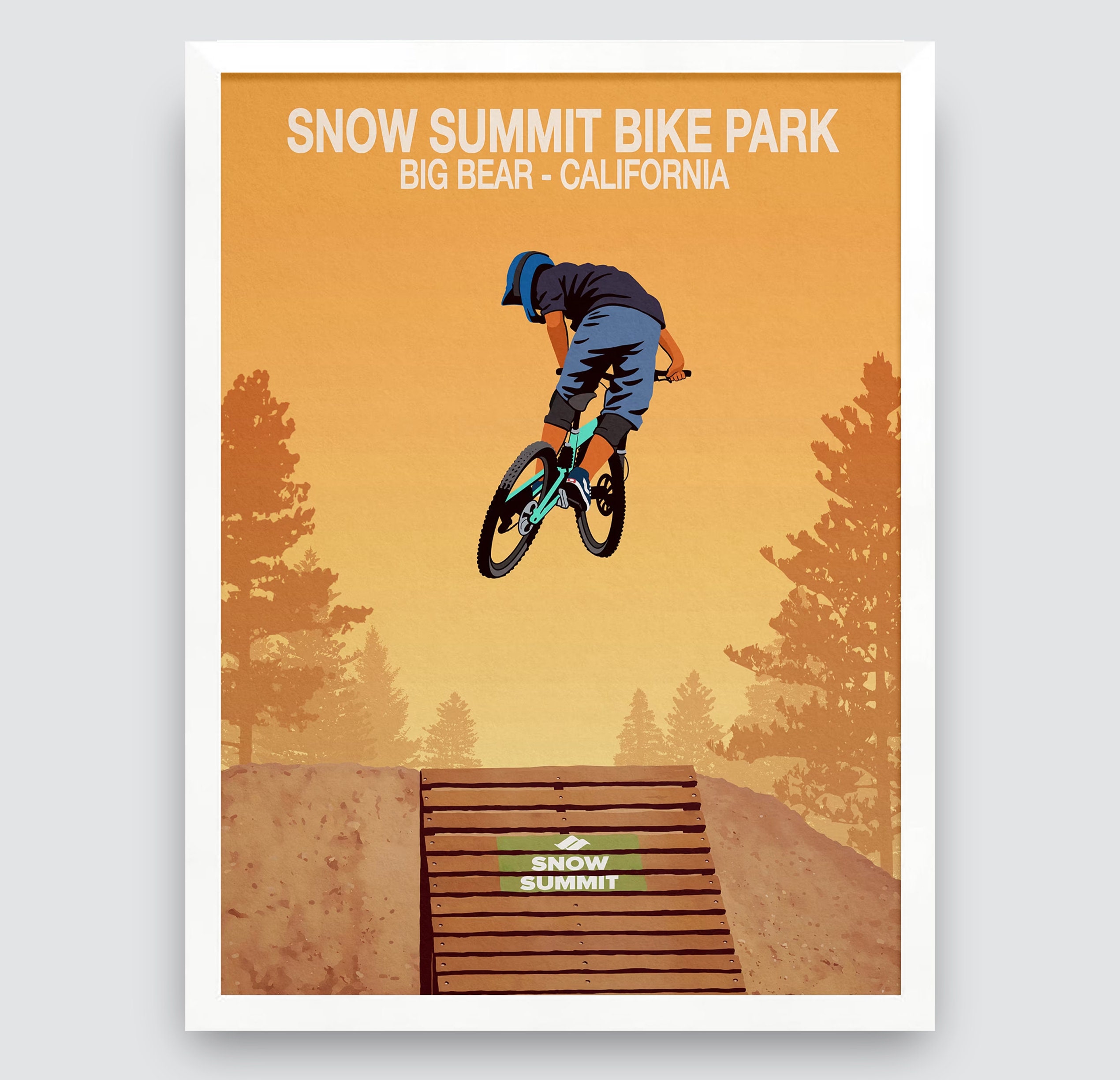 Snow Summit Bike Park Poster Mountain Bike Poster Mountain Bike Poster Mountain Bike Print Etsy
