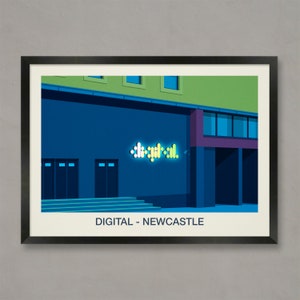 Digital Newcastle Nightclub Poster: UK Club Scene Art Print