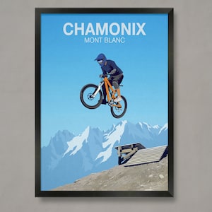 Chamonix Mountain Bike Trails Poster: France MTB Art Print