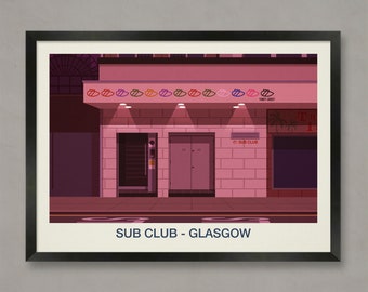 The Sub Club Poster, Nightclub prints, Sub Club, Sub Club Glasgow
