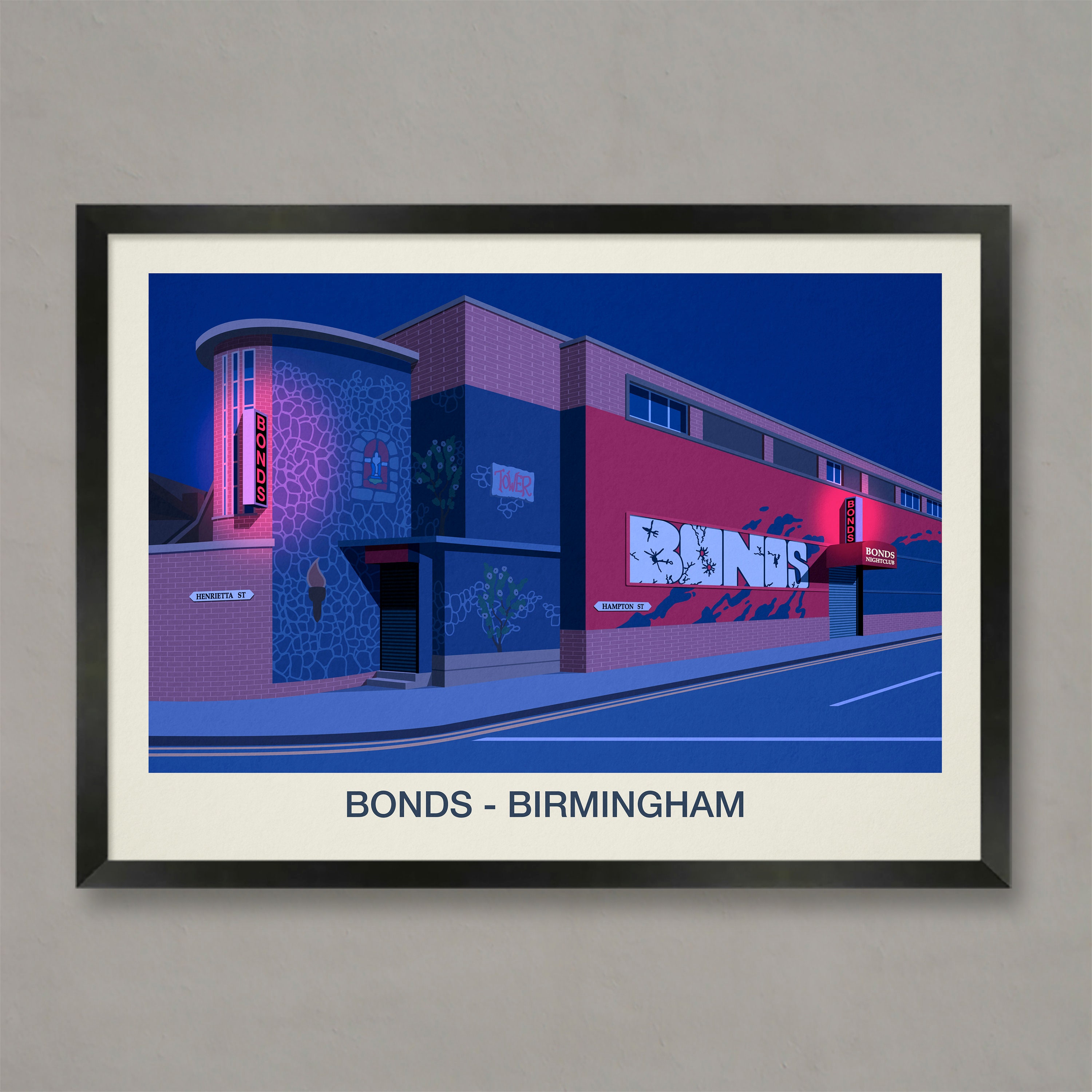 Bonds Nightclub Poster, Bonds Nightclub Birmingham, Bonds Nightclub, Bonds Nightclub print, Bonds Nightclub, Miss Moneypenny's, Bonds Club