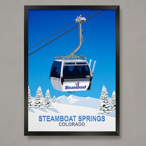 Steamboat Ski Resort Poster: Colorado Vintage Travel Print
