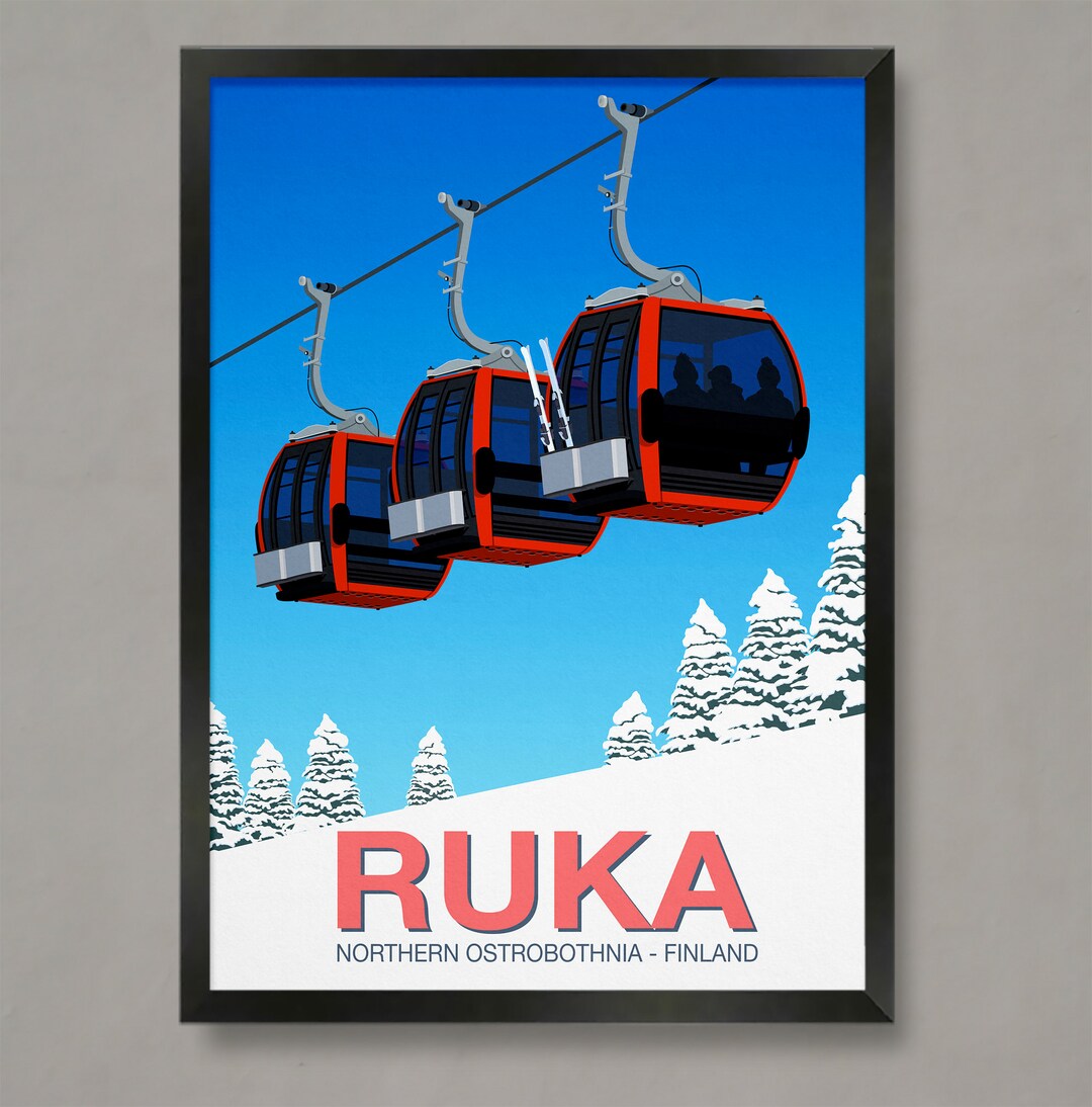 Ruka Ski Resort Poster: Vintage Travel Print - Etsy