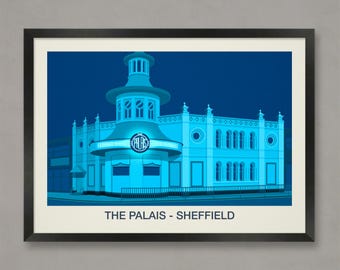 The Palais Nightclub Sheffield Poster: Vintage Music Venue Art