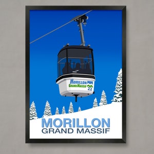 Morillon Ski Resort Poster: Vintage Travel Print
