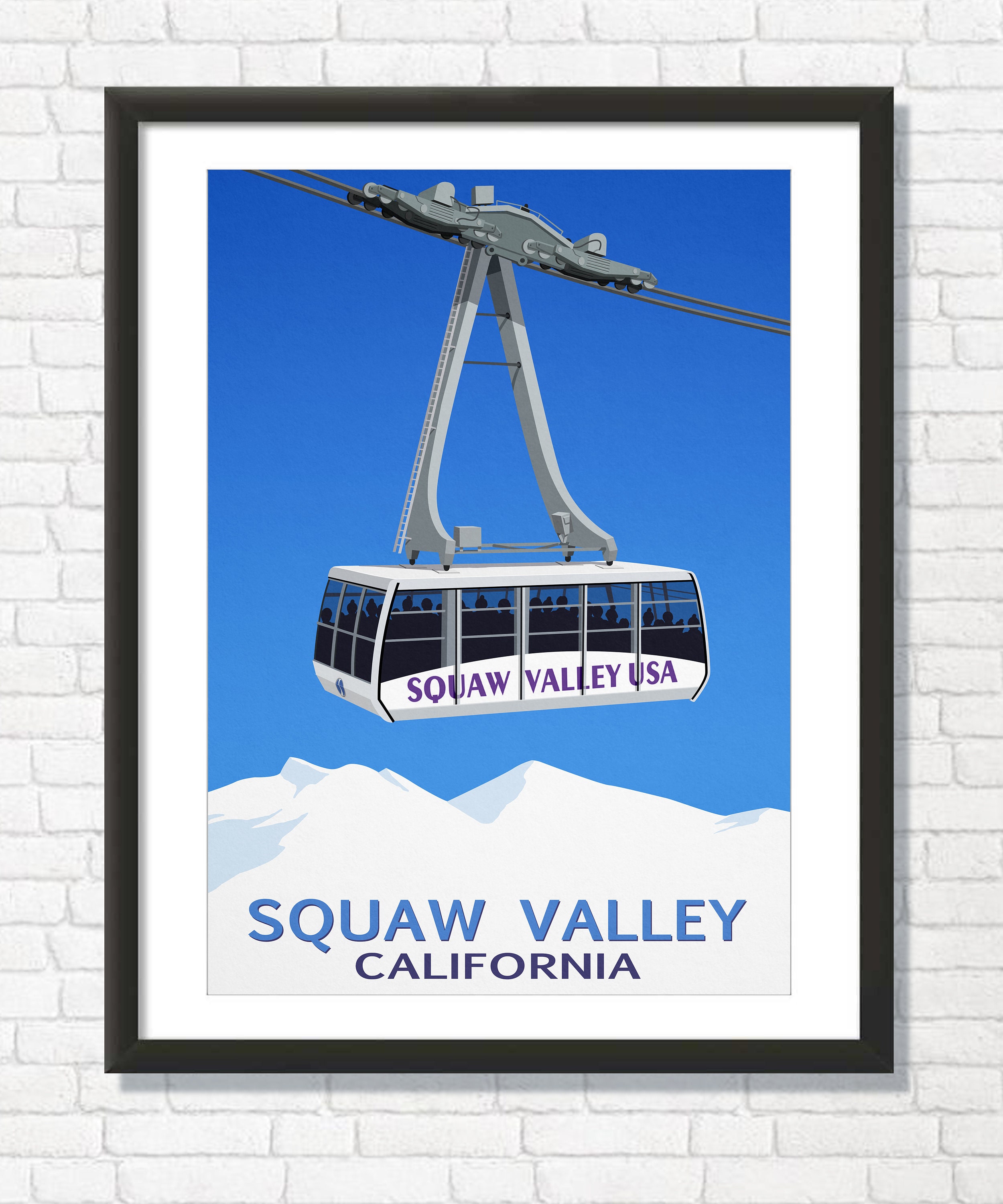 Squaw Valley Ski Resort Cable Car Poster Etsy UK